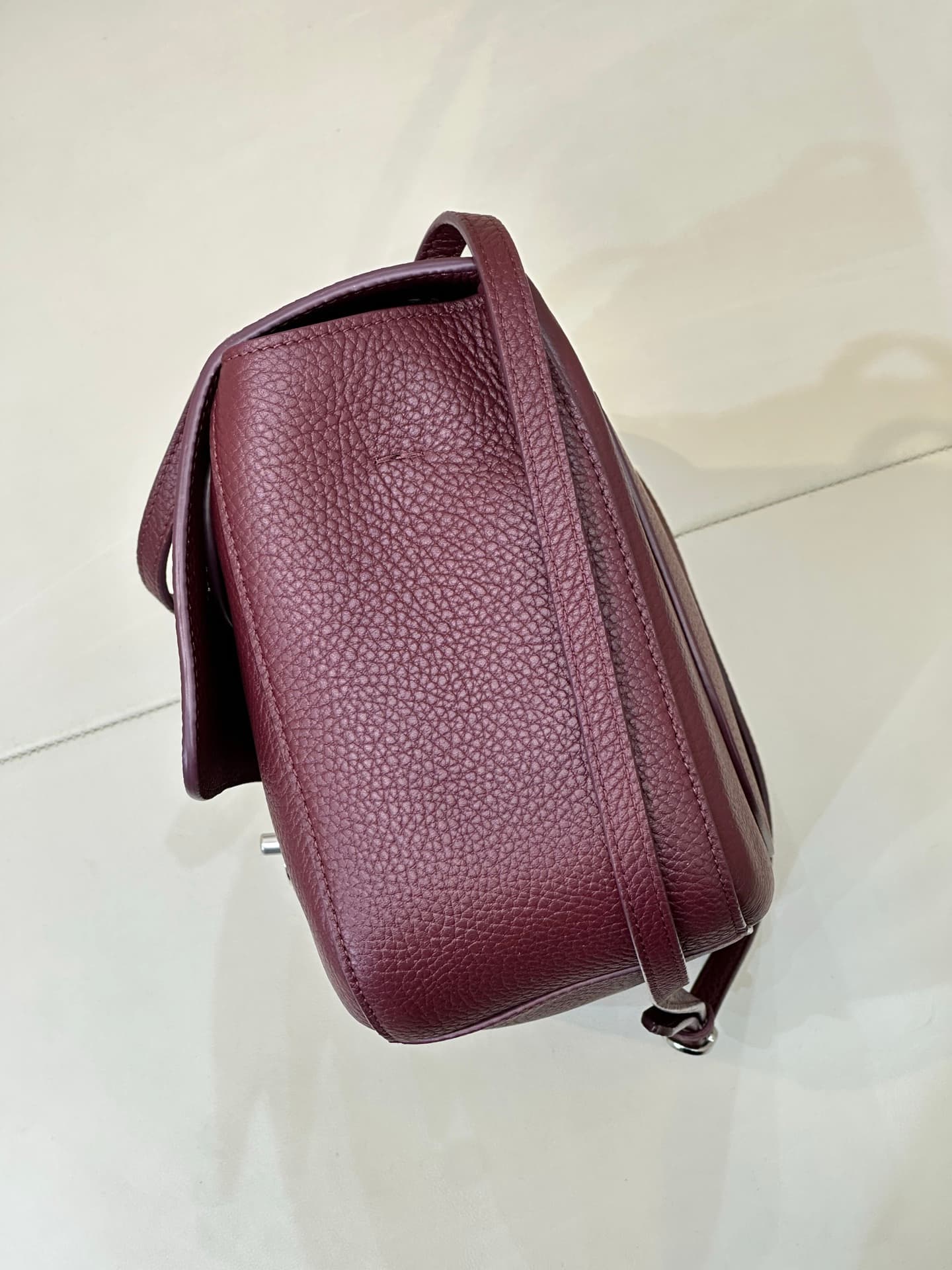 Chanel Maxi Flapbag Grained Calfskin & Silver-Tone Metal Claret AS6231 TOP