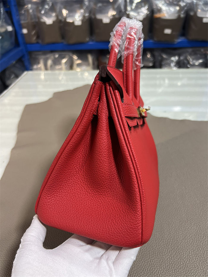 Hermes Birkin 25/30/35cm Bag Togo Leather In Rouge H WAX High