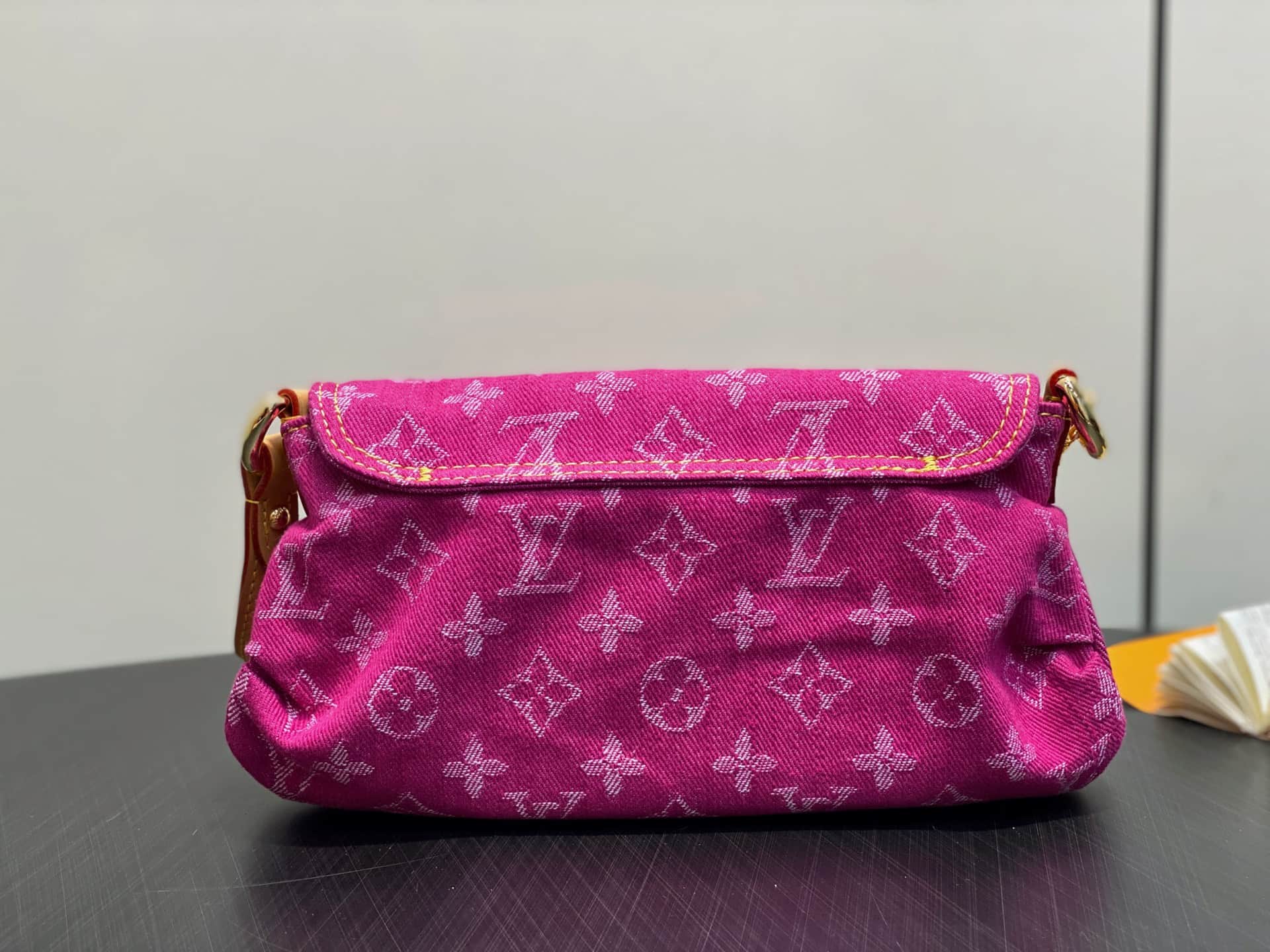 Louis Vuitton Monogram Fuchsia Denim Mini Pleaty Bag M95216 High