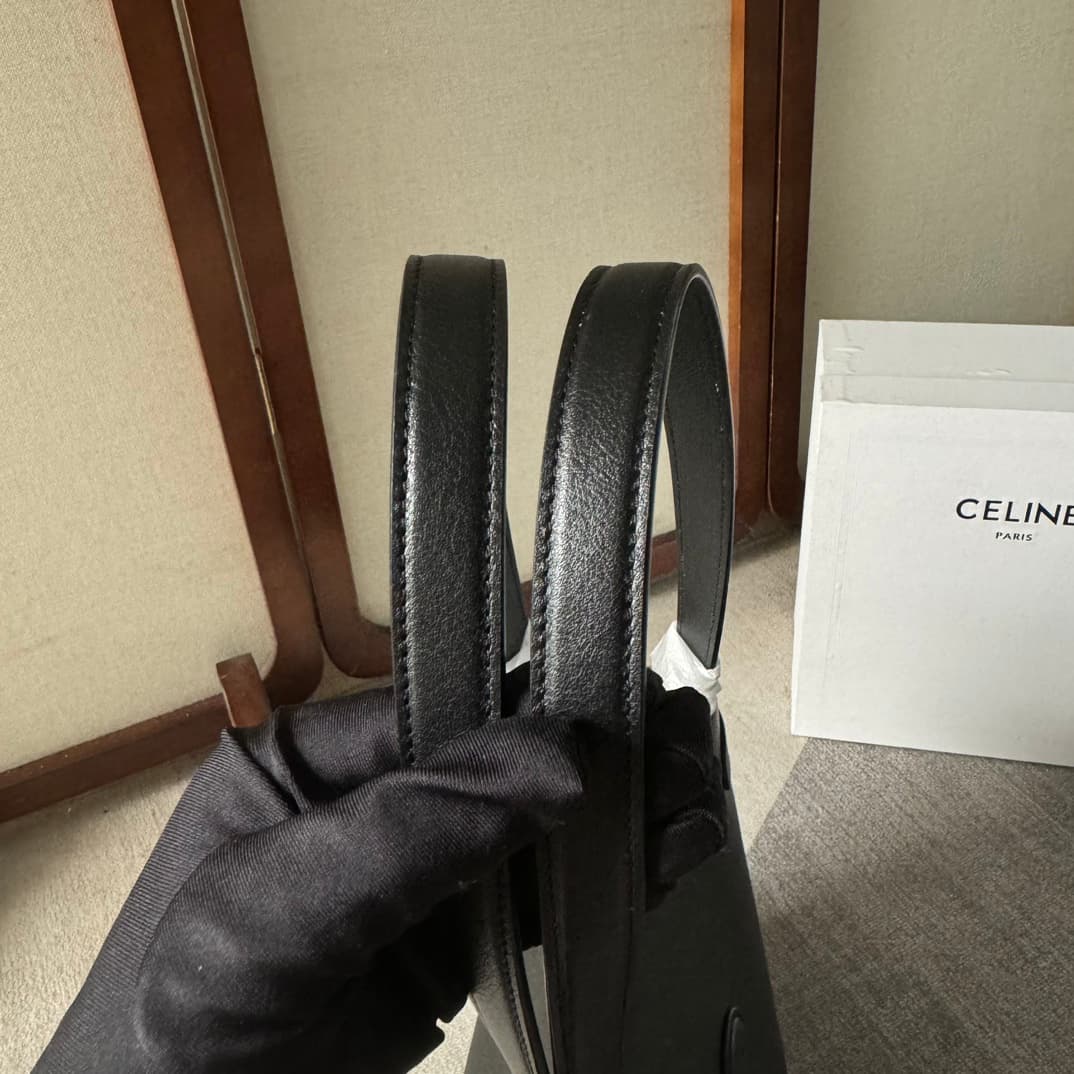 Celine Cabas Anais Tote Bag in Black Grained Calfskin High