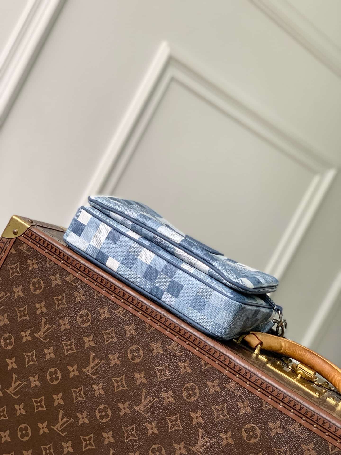 Louis Vuitton Trio Messenger Indigo Blue Damoflage coated canvas M28601 High