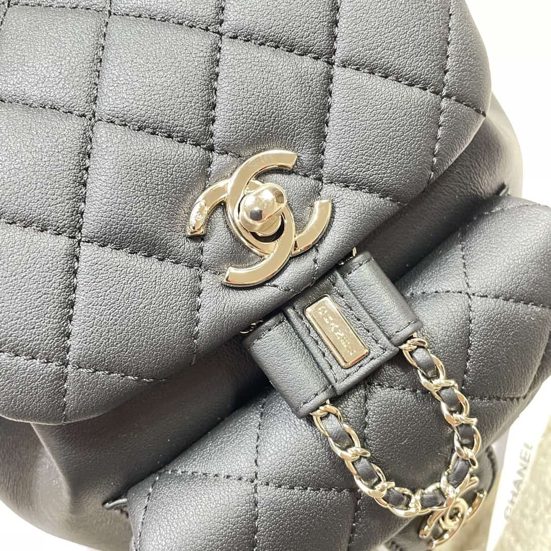 Chanel Small Quilted Duma Backpack Calfskin AS2908 Black High