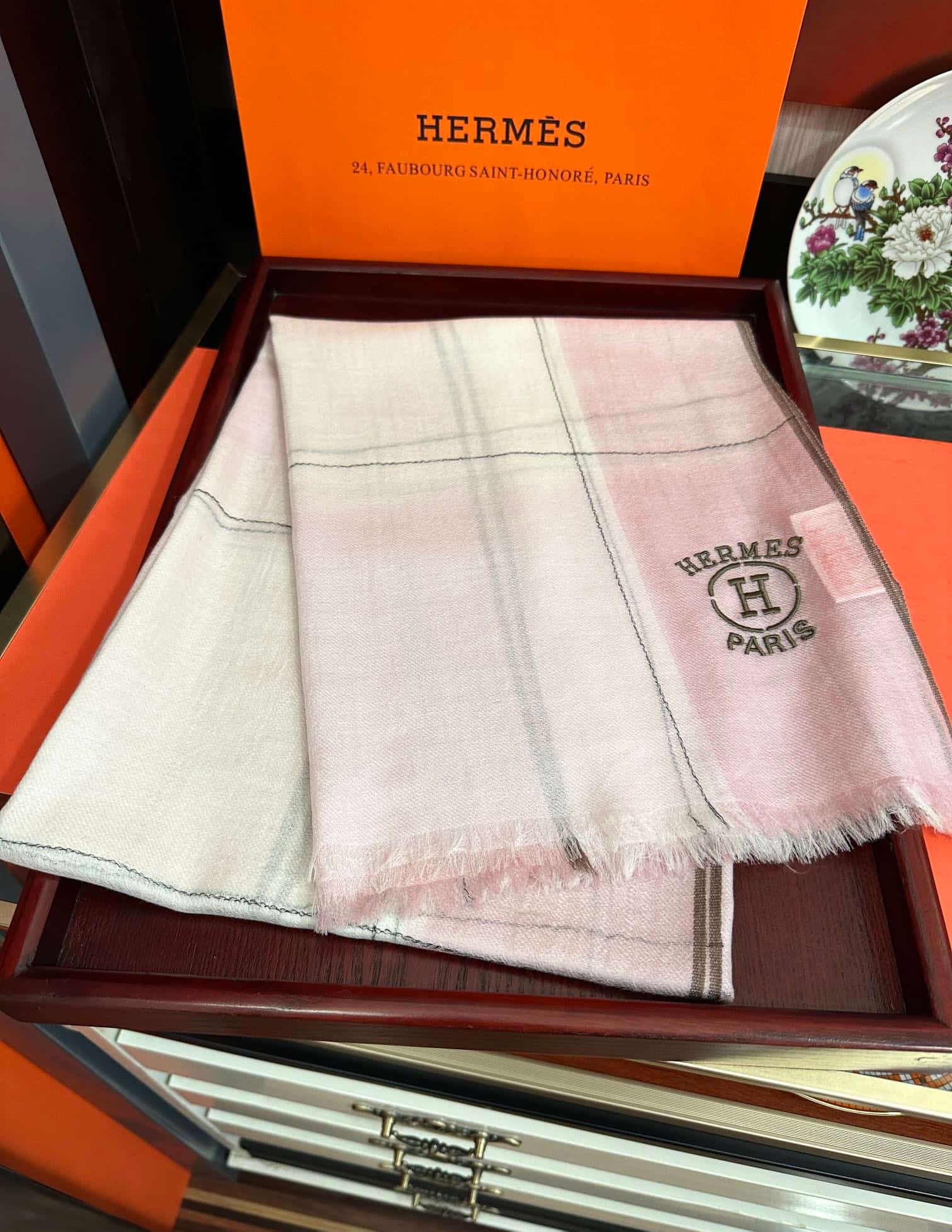 Hermes Libris stole cashmere and silk