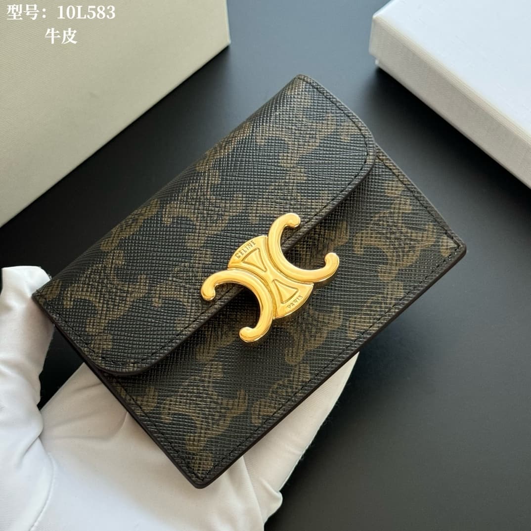 Celine Triomphe Flap Card Holder in Canvas High