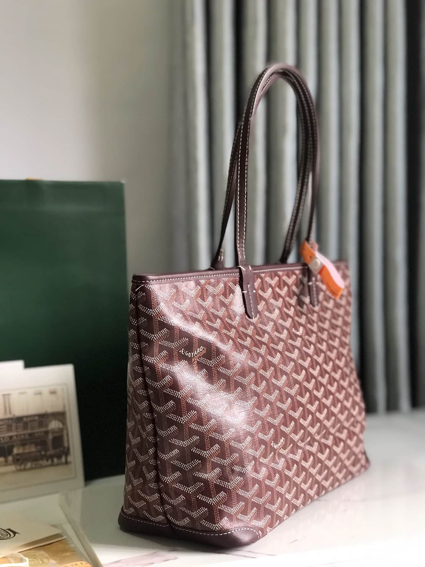 ARTOIS PM BAG Goyardine Canvas & Chevroches Calfskin Burgundy High