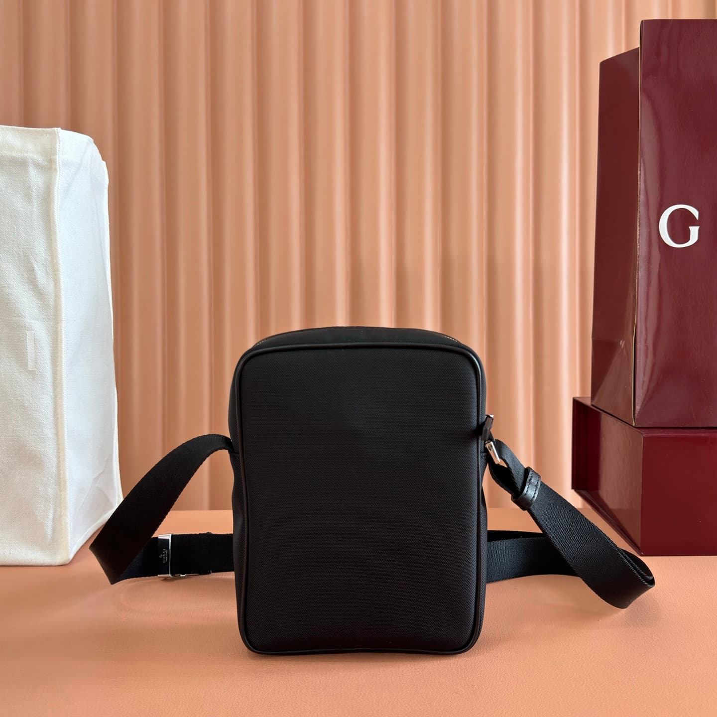 Gucci Tag small crossbody bag in black nylon A0022Z High