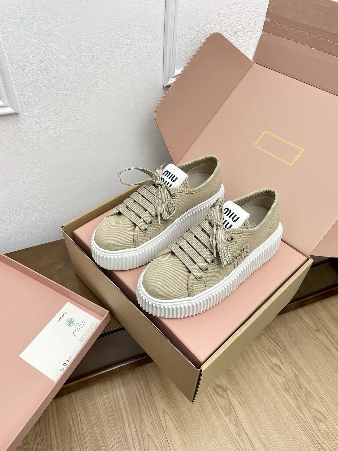 Miu Miu Royal Blue Denim Sneaker Shoes Women