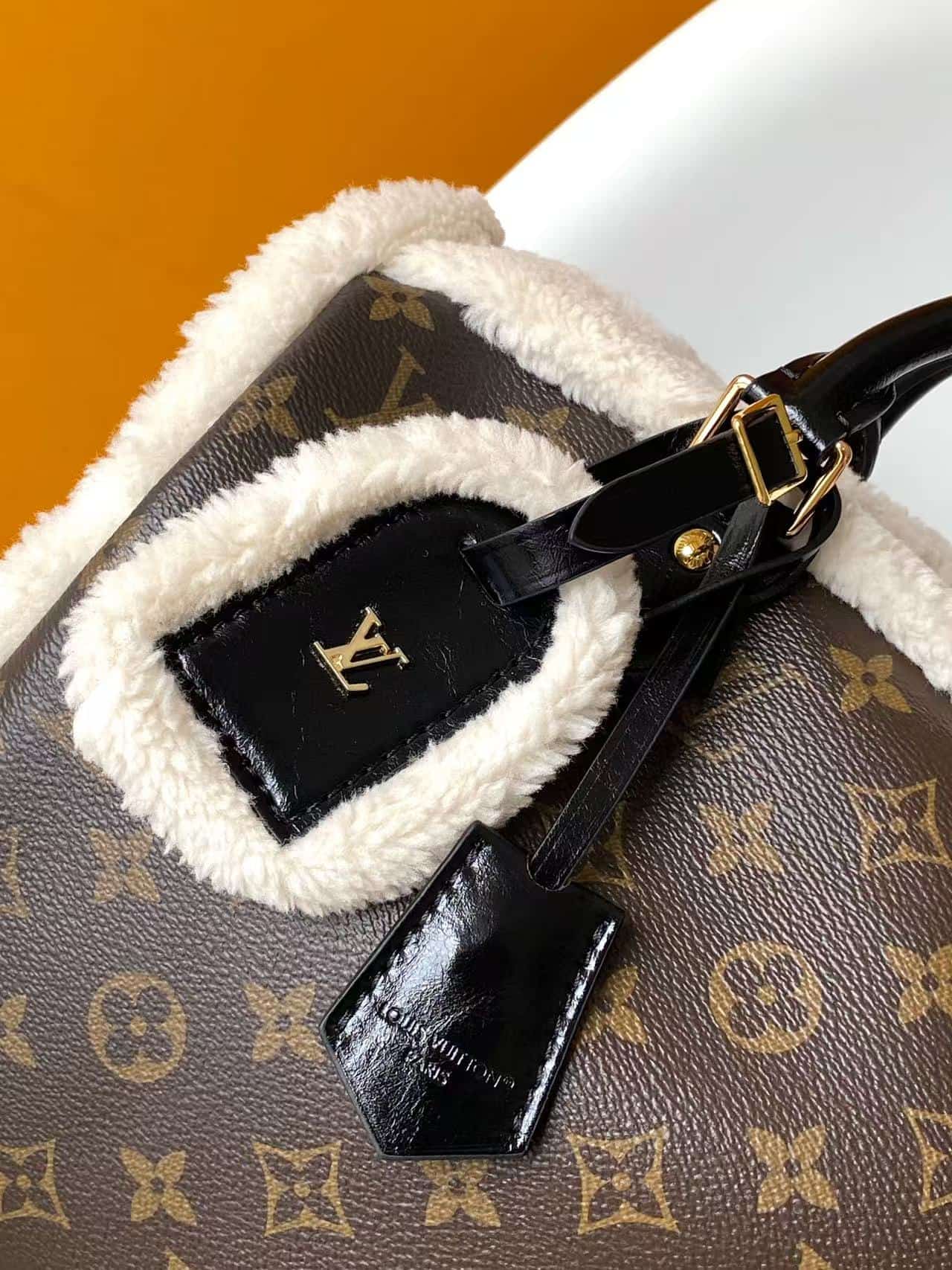Louis Vuitton Speedy Soft 30 Teddy Monogram Shearling Coated canvas M26326 High