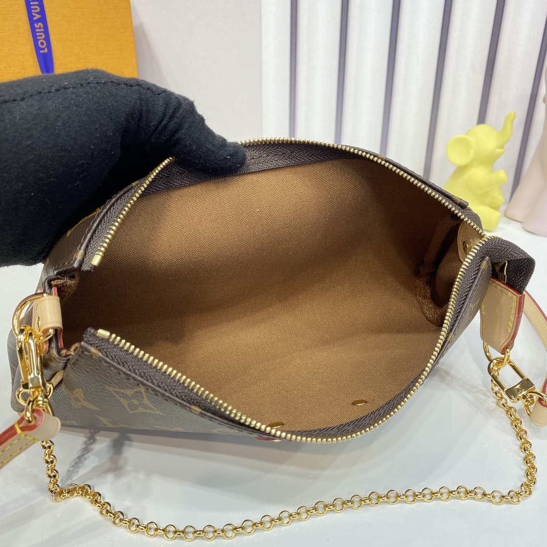 Louis Vuitton Eva Clutch Bag Damier Ebene M95567 High