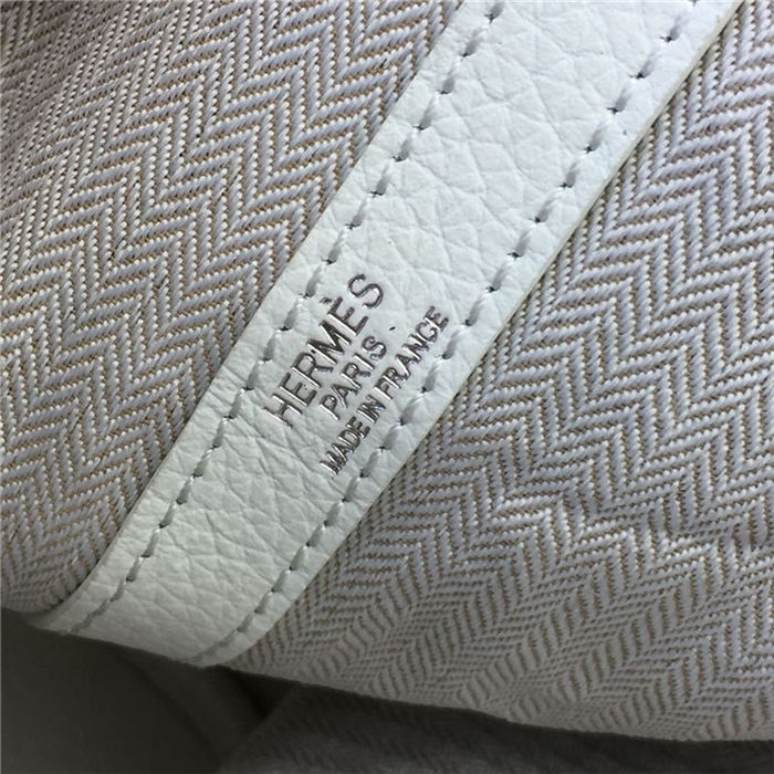 Hermes Garden Party 30/36 Bag Calfskin In Craie High