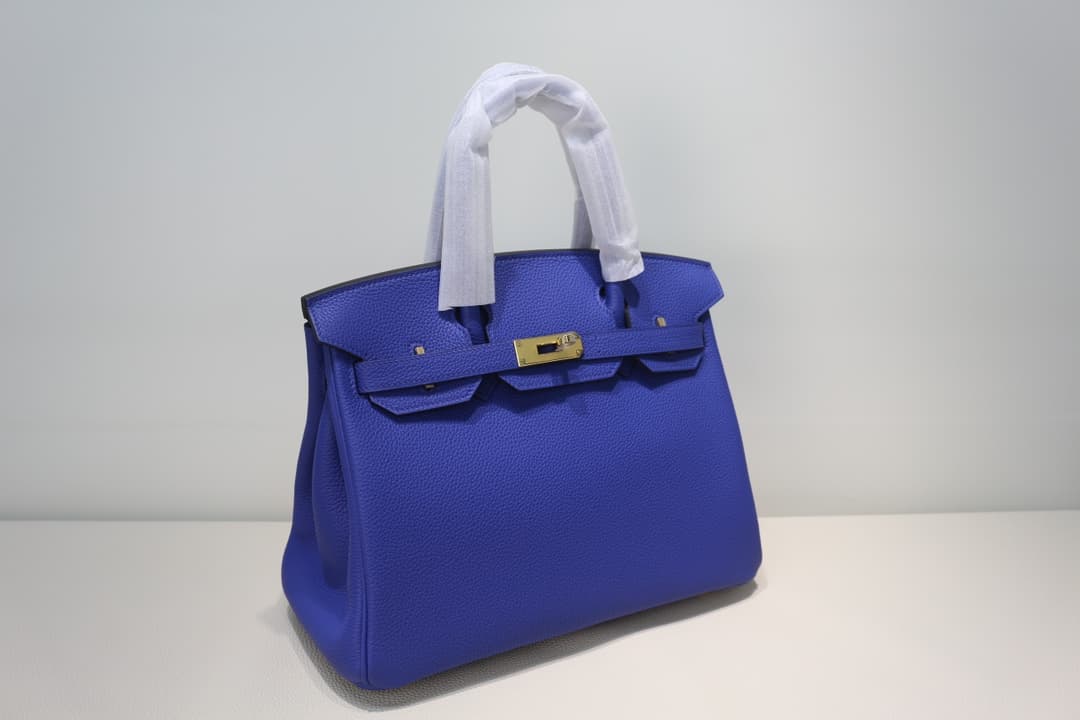 Hermes Birkin 25/30/35cm Bag Togo Leather In Blue Electric WAX High