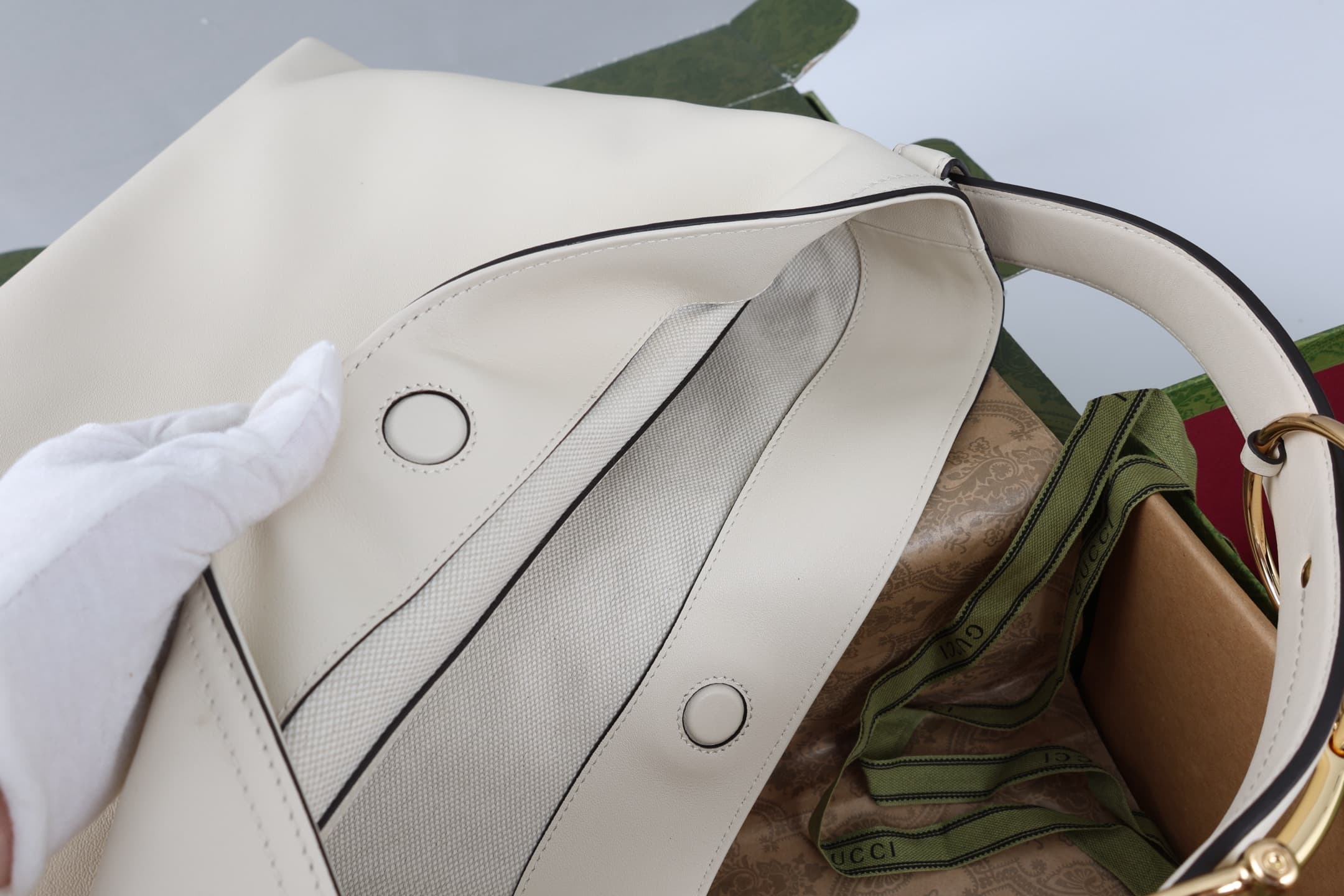 Gucci Beatrix medium tote bag White soft smooth leather ‎850926 High