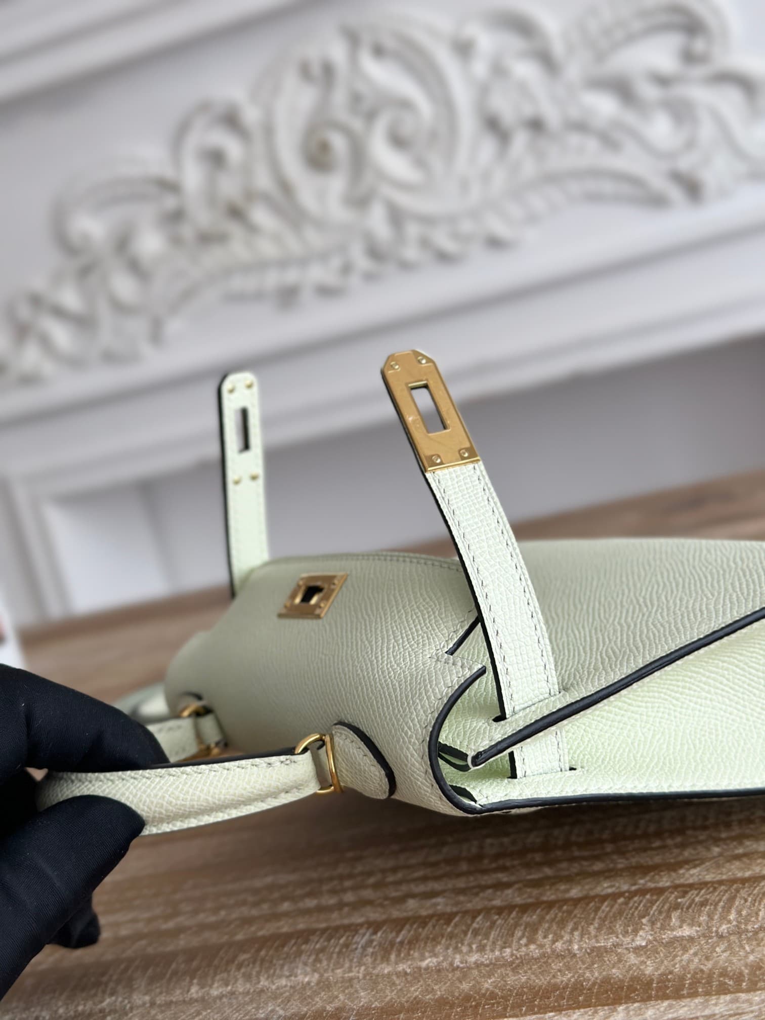 Hermes Kelly Mini II Bag Epsom Leather WAX Vert Fizz High