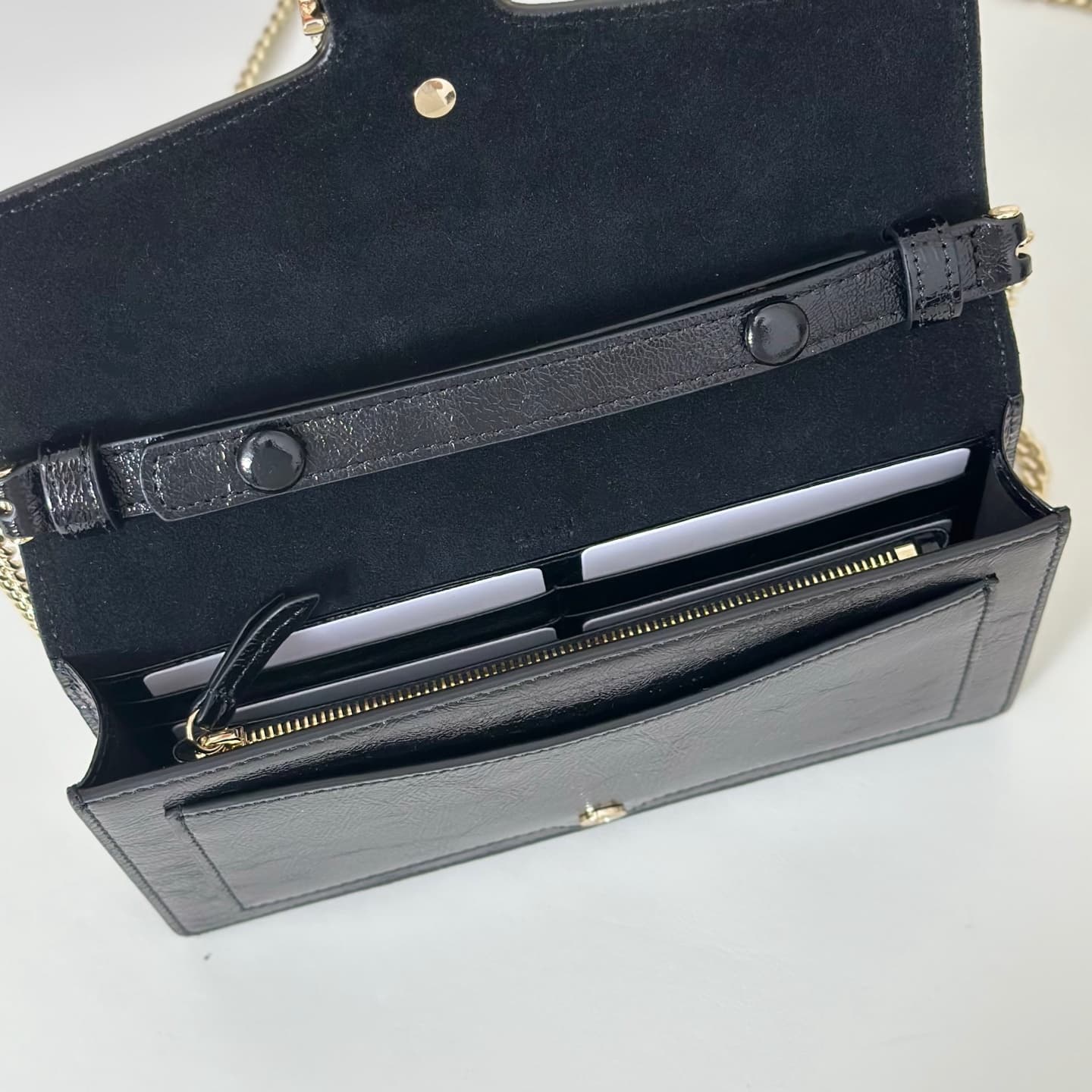 DIONYSUS WALLET ON CHAIN 837374 Black leather High