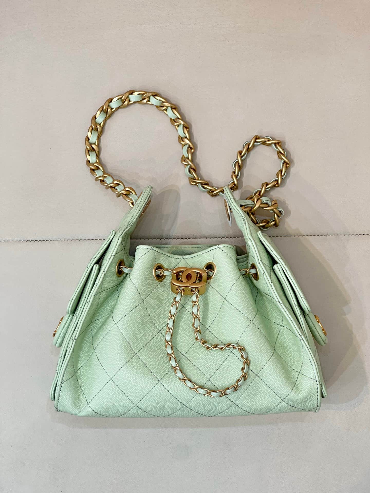 CHANEL 25 Mini Handbag AS5631 Grained Calfskin & Gold-tone Metal Black TOP