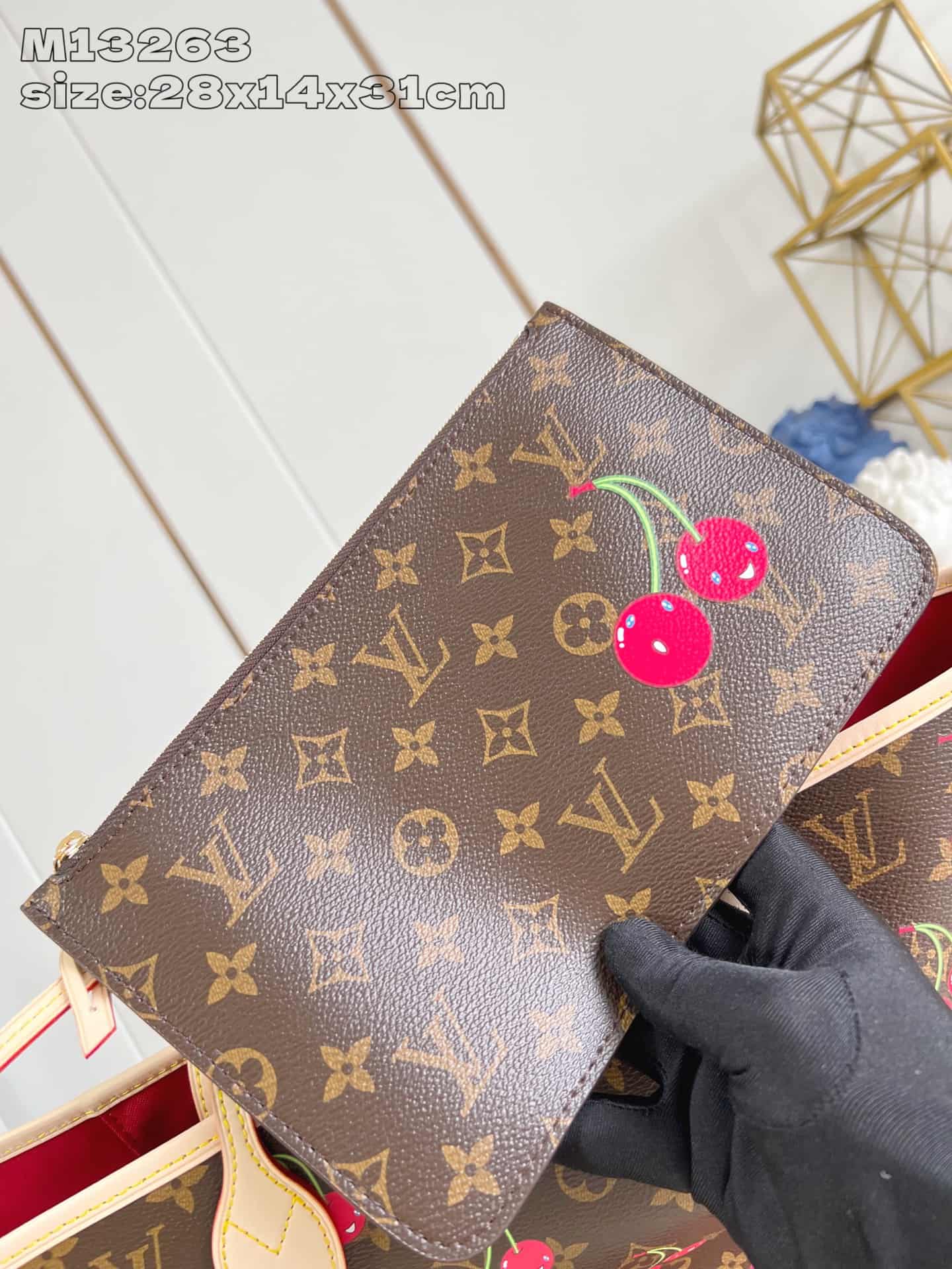 Louis Vuitton x Murakami Neverfull MM Monogram cherry coated canvas M13263 High