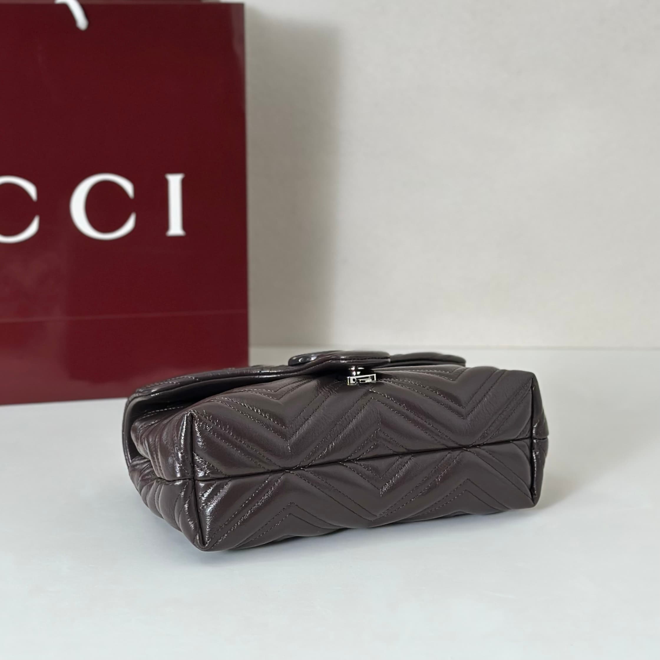 Gucci GG Marmont Small Shoulder Bag 855371 Deep Chocolate High