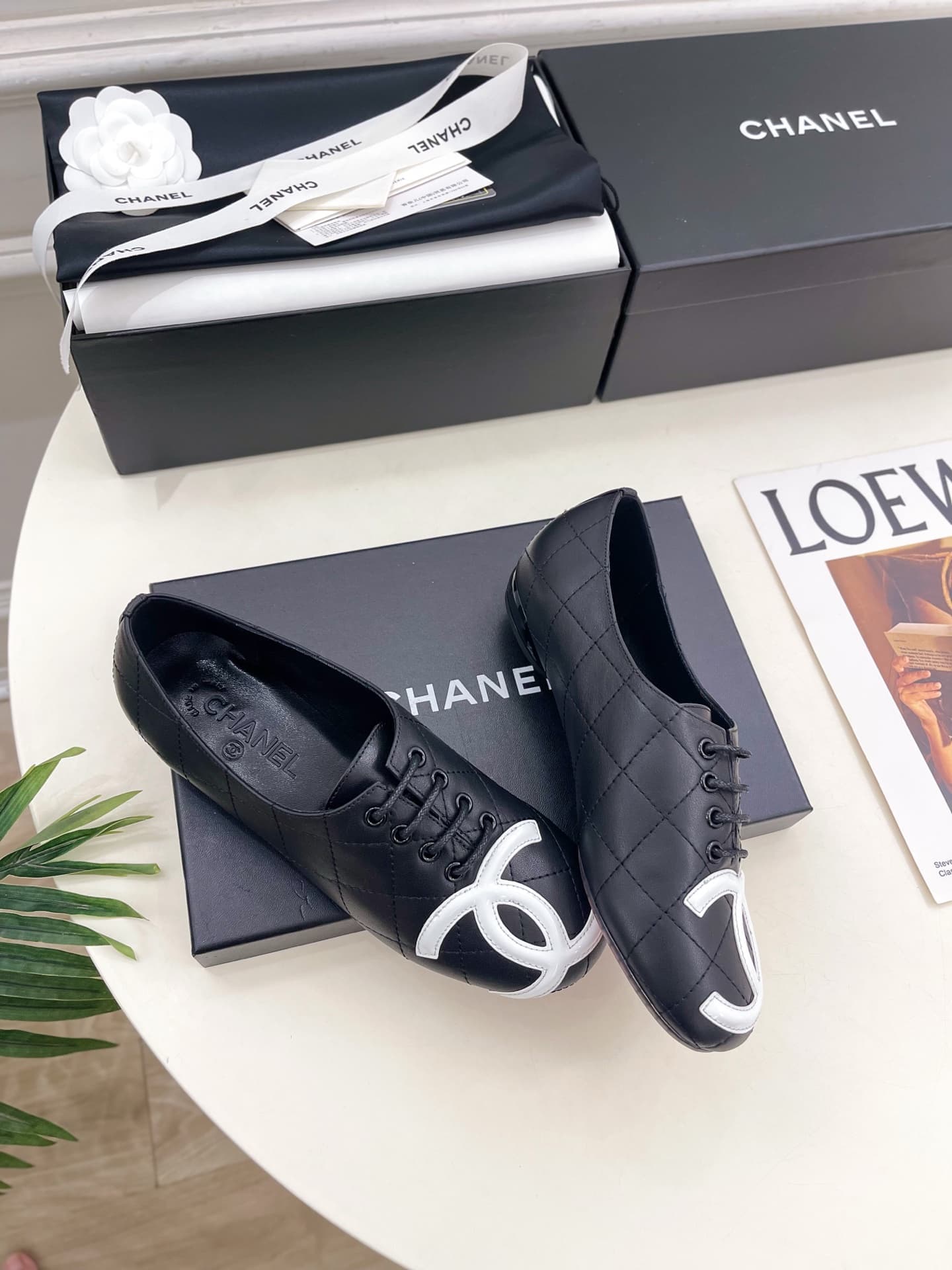 Chanel Cambon leather ballet flat Shoes Women