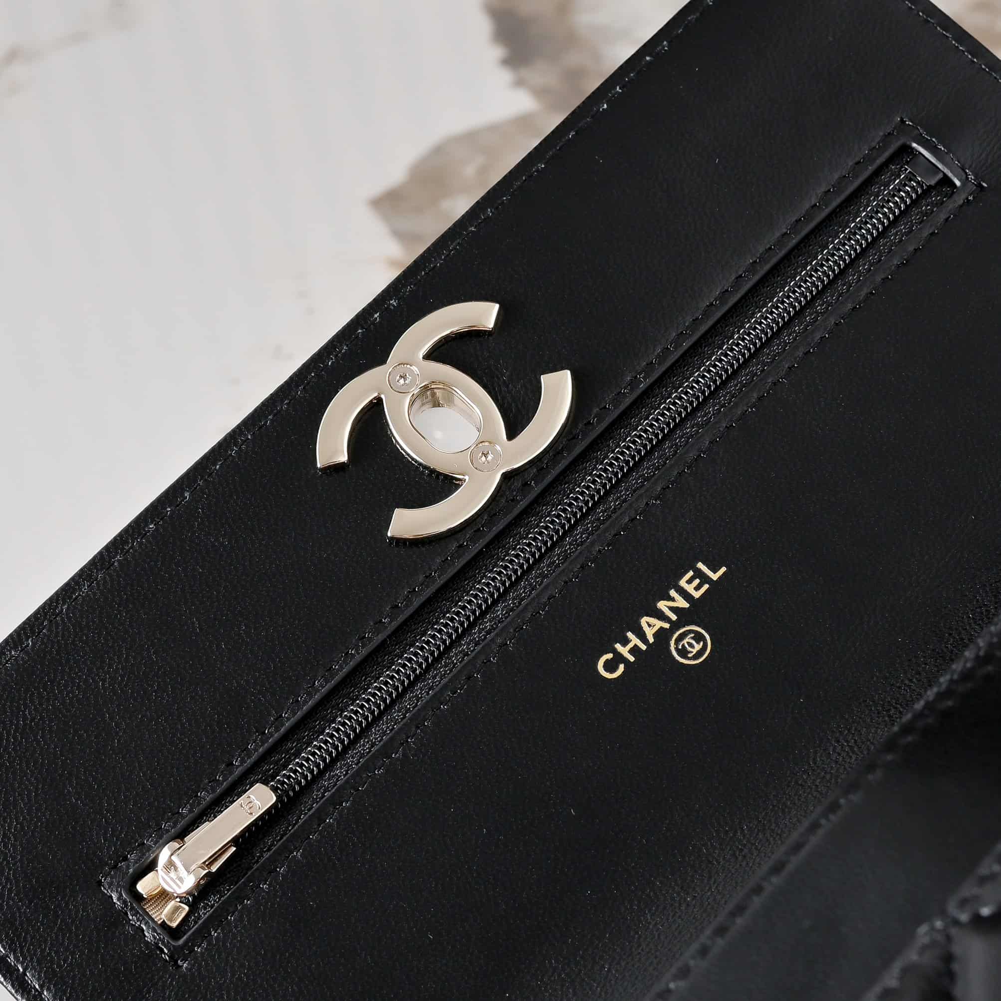 Chanel Wallet on Chain Quilted Leather & Gold-Tone Metal Black AP3938 High