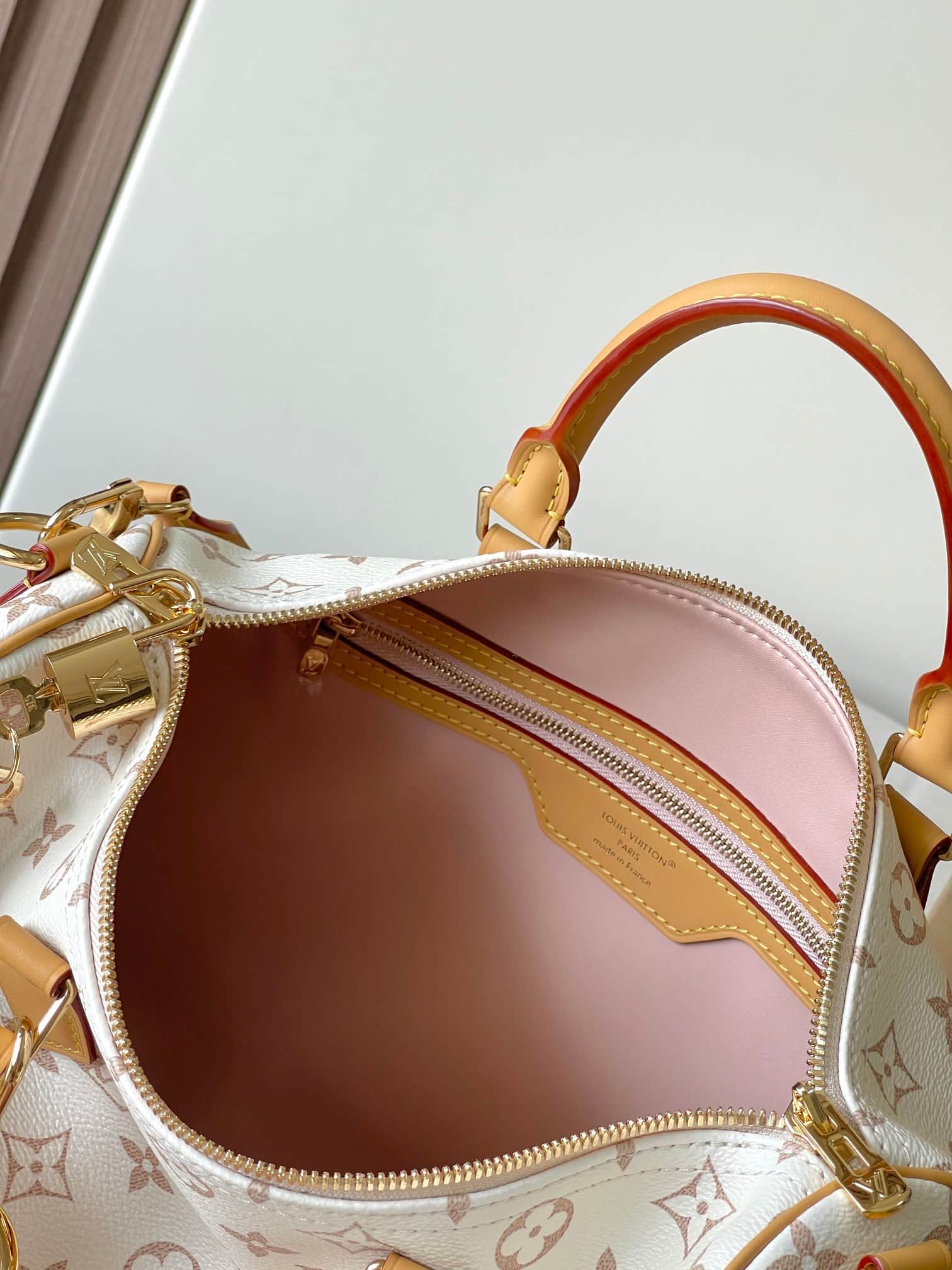 Louis Vuitton Speedy Soft 30 Lucky Coated canvas Monogram Dune/Pink M15108 TOP