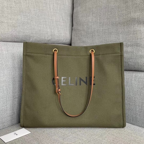 Celine Squared Cabas Bag In Textile with Celine Print High