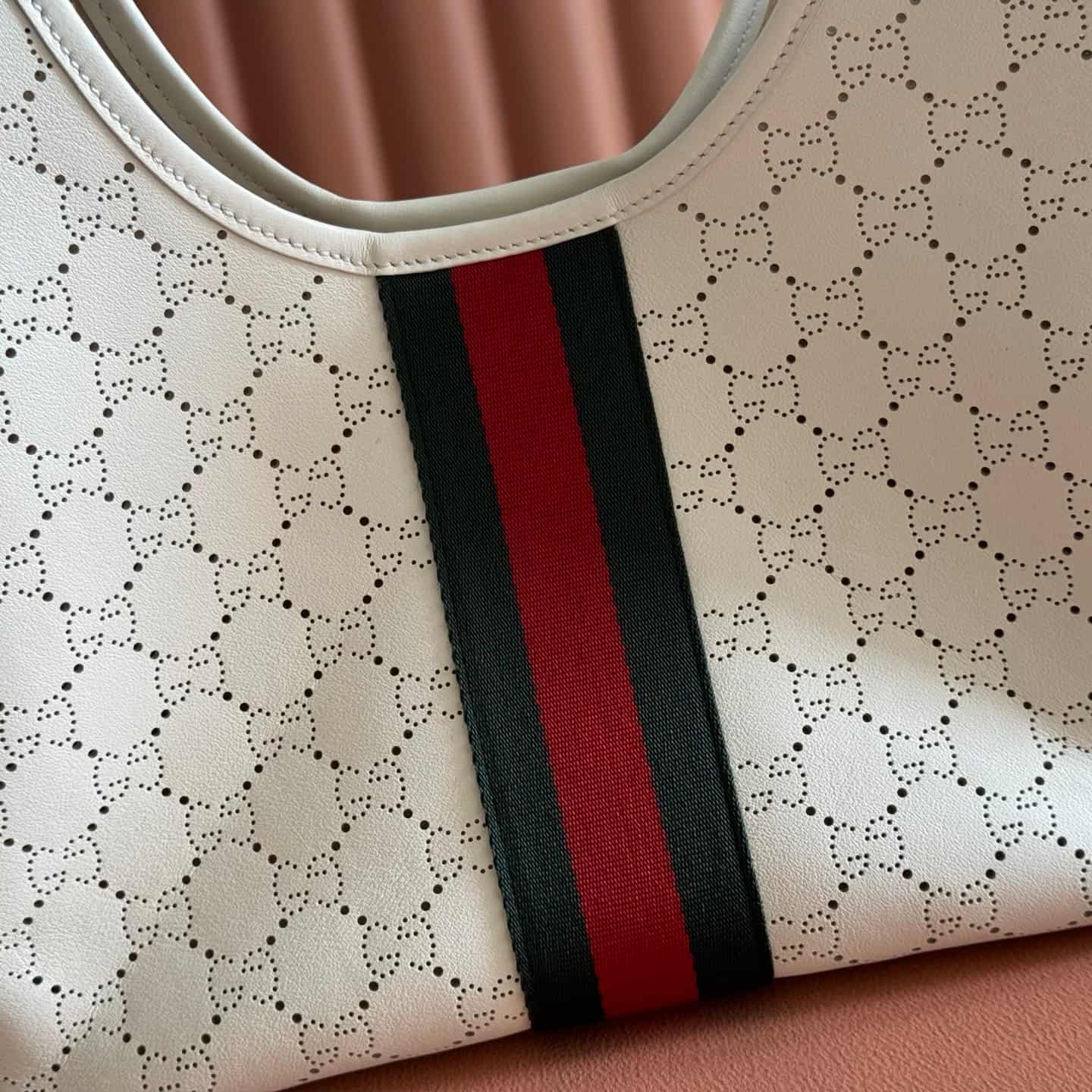 Gucci Giglio small tote bag white GG leather 860845 High
