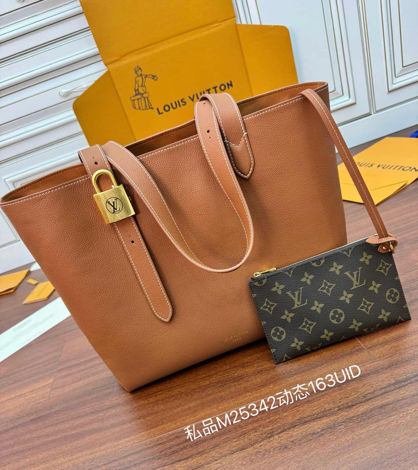 Louis Vuitton Low Key Cabas MM Cognac Brown Grained calfskin M25342 TOP