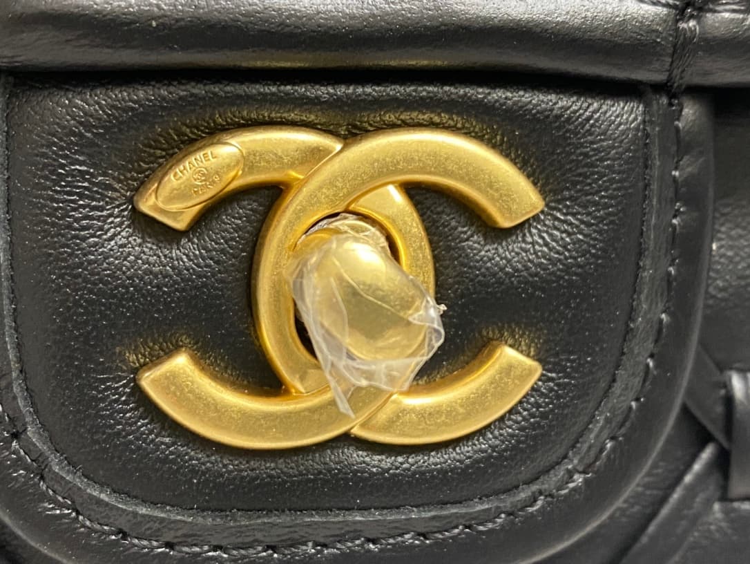 Chanel Small Flap Bag Metallized Braided Calfskin & Gold-Tone Metal  Black AS4797 High