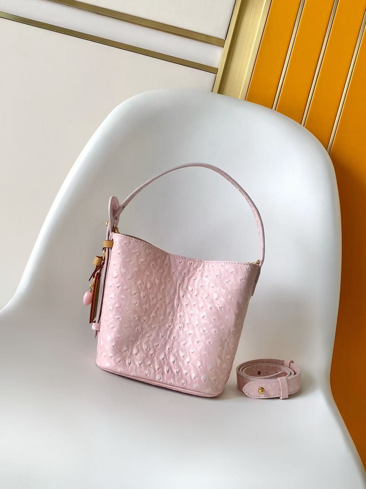 Louis Vuitton All In BB Light Bliss Ostrich-embossed Leather M14356 High