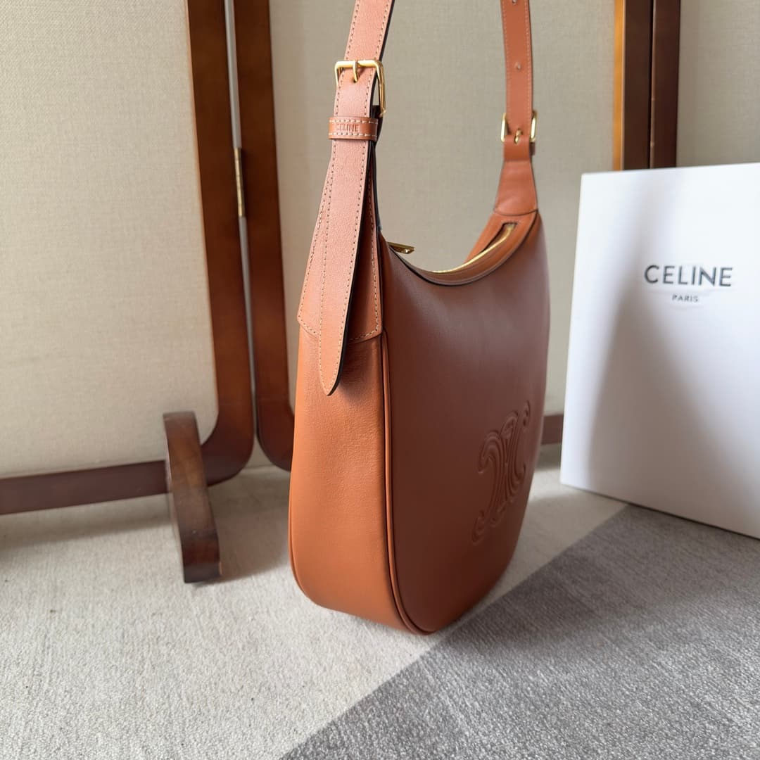 Celine Heloise Bag in Tan Supple Grained Calfskin High