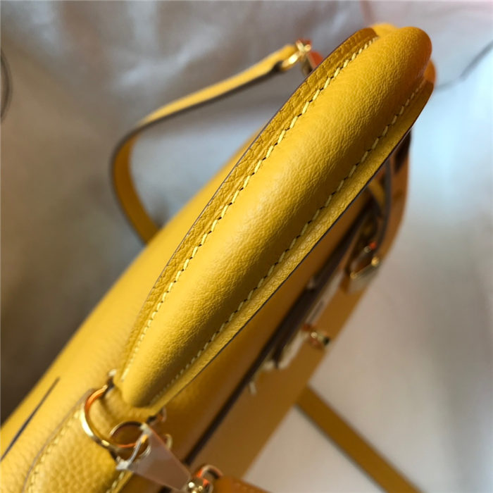 Hermes Kelly 25/28/32cm Retourne Bag Togo Leather In Yellow WAX High