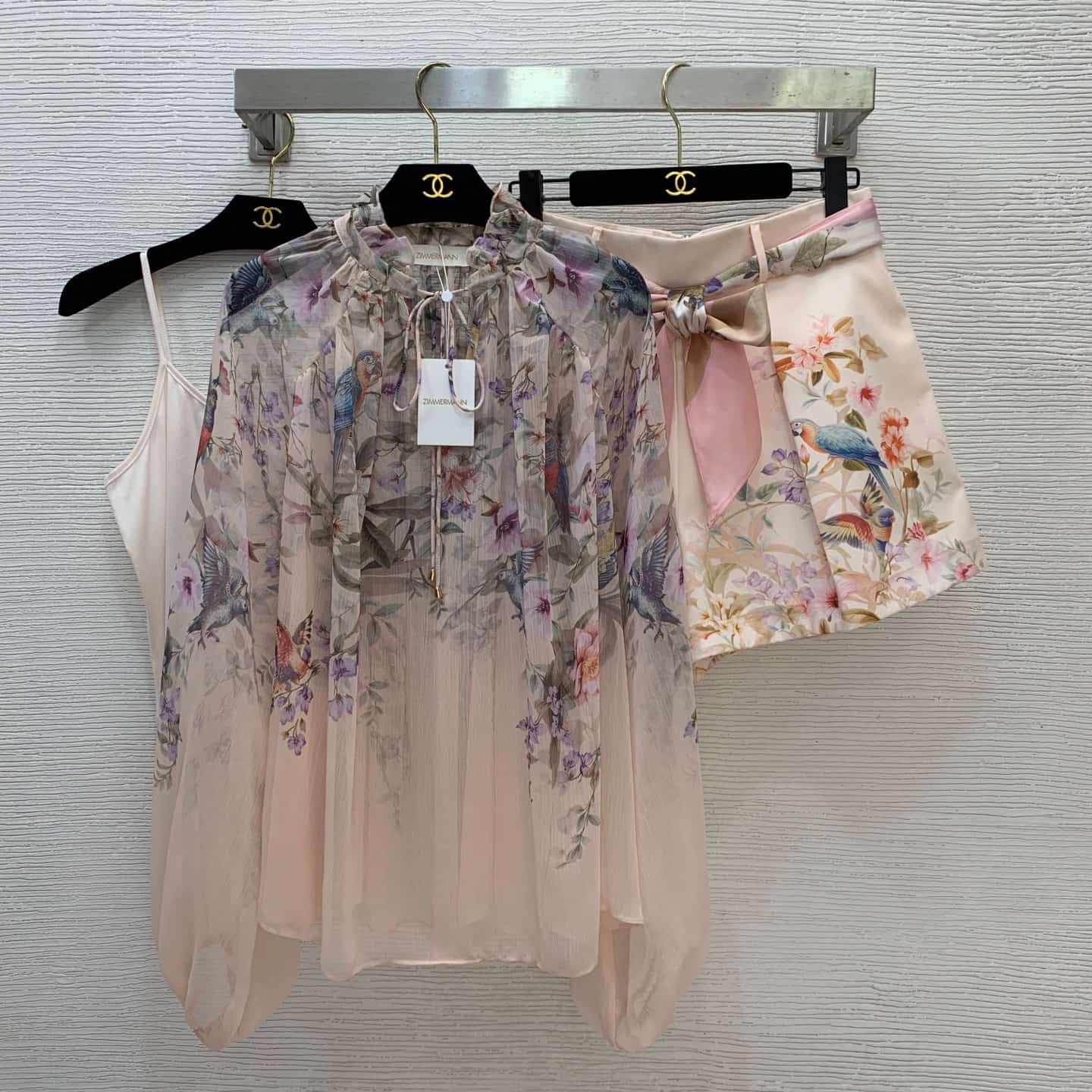 Zimmermann Rebellion Bird-on-Branch Floral Print Matching Set