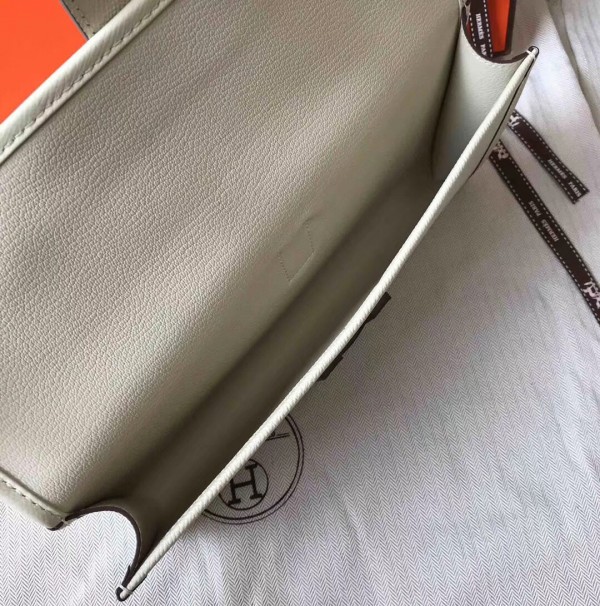 Hermes Jige Elan 29 Clutch Bag Epsom Leather WAX Tourterelle High