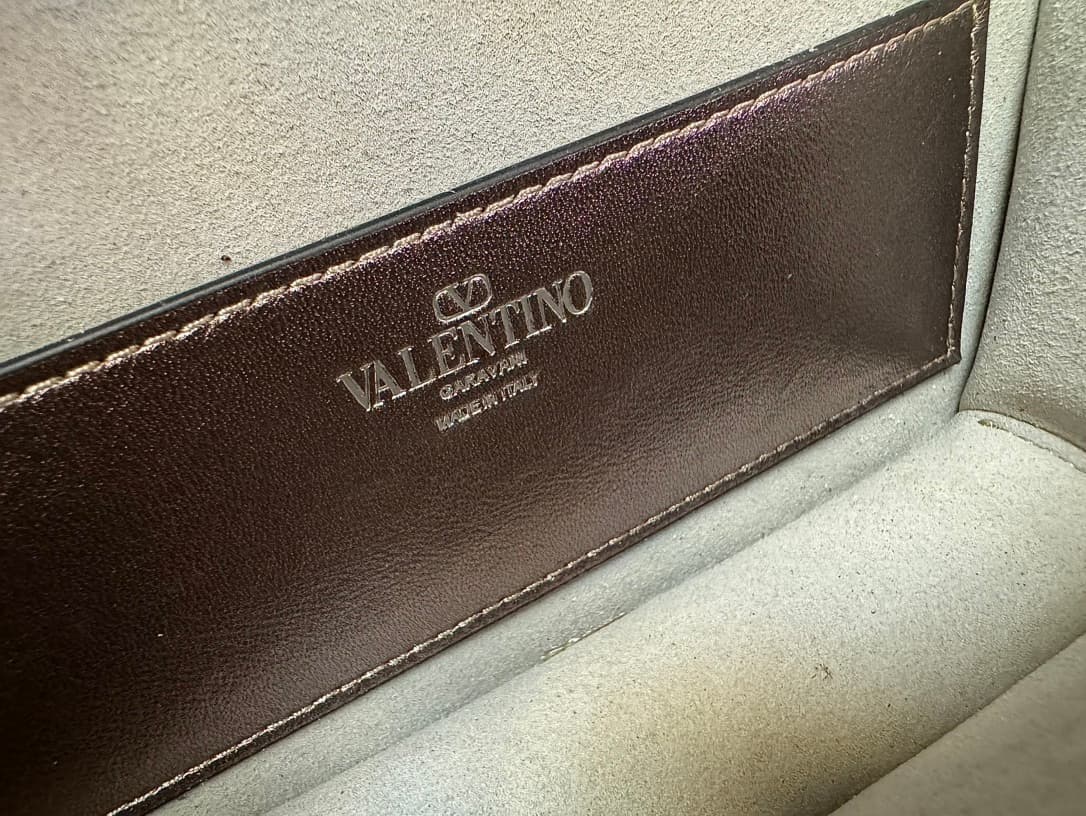 Valentino Garavani VLogo Loco Flap Embellished Leather Shoulder Bag Silver High