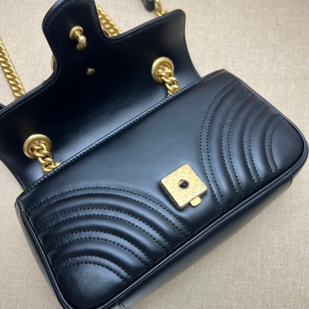 GG Marmont mini matelassé shoulder bag black 446744 High