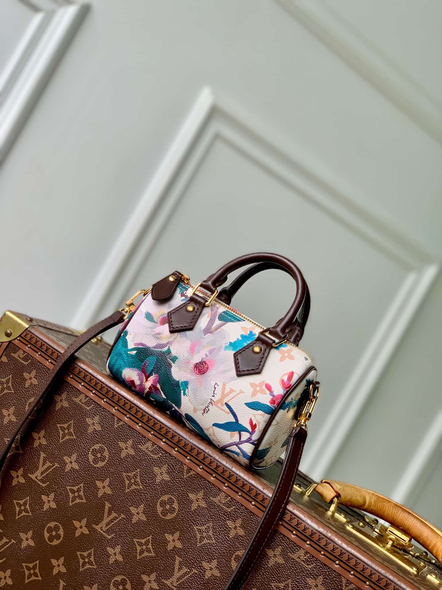 Louis Vuitton Nano Speedy Monogram Dune Coated canvas M29149 High