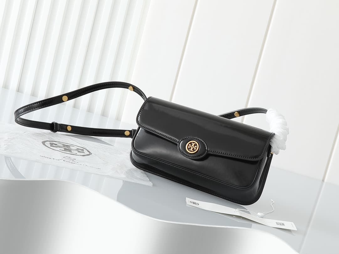 Tory Burch Robinson Spazzolato convertible shoulder bag black High