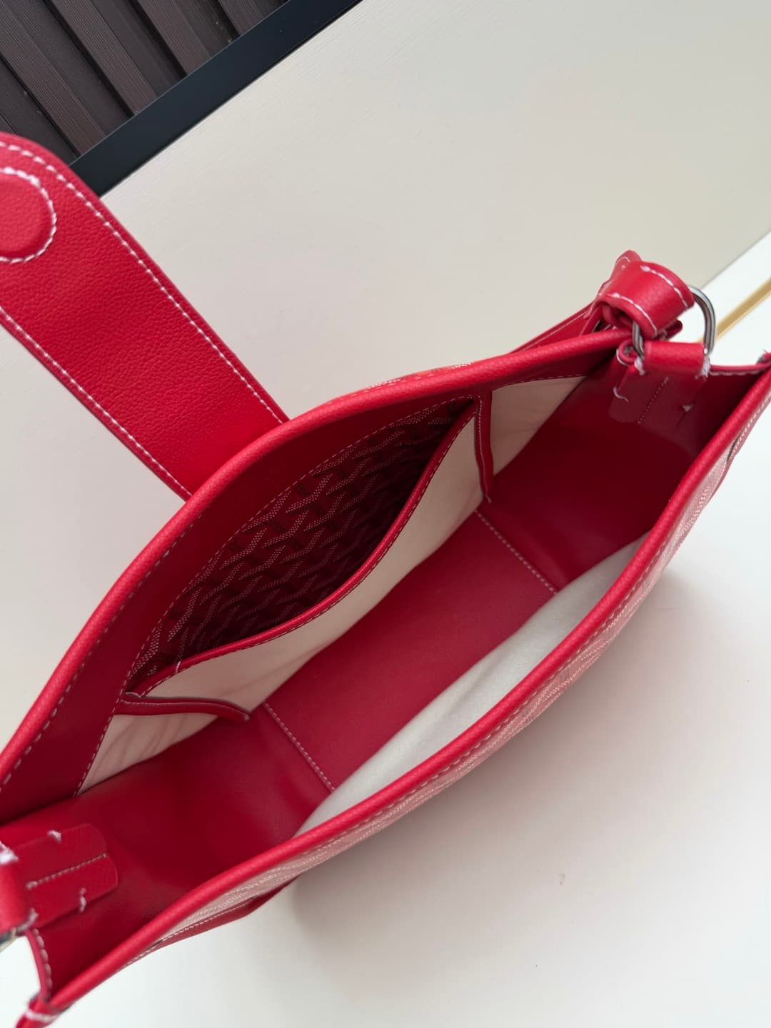 Goyard Musette PM bag in red Goyardine canvas Mid