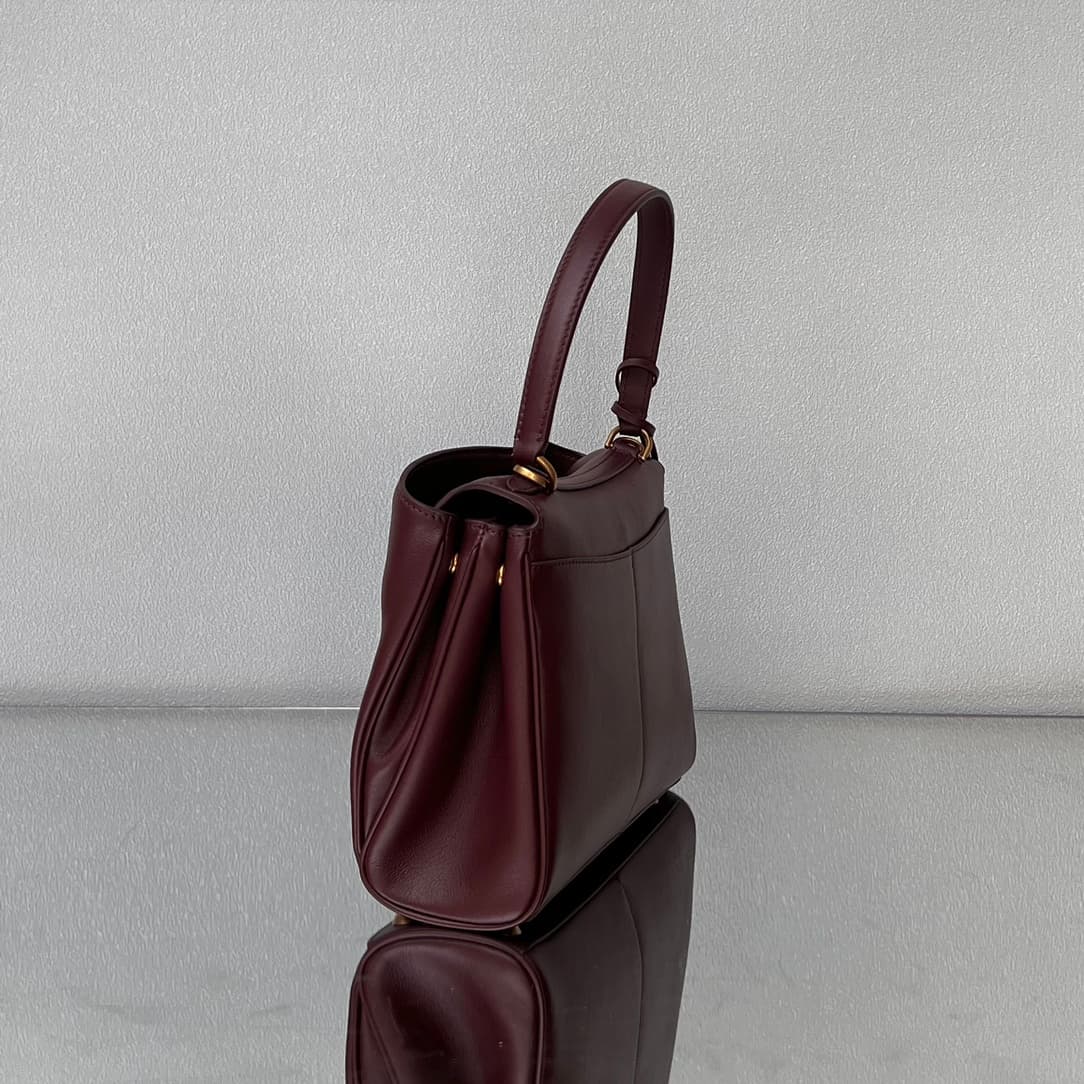 Balenciaga Rodeo Small Bag in Dark Burgundy Leather With Gold-Tone Metal TOP