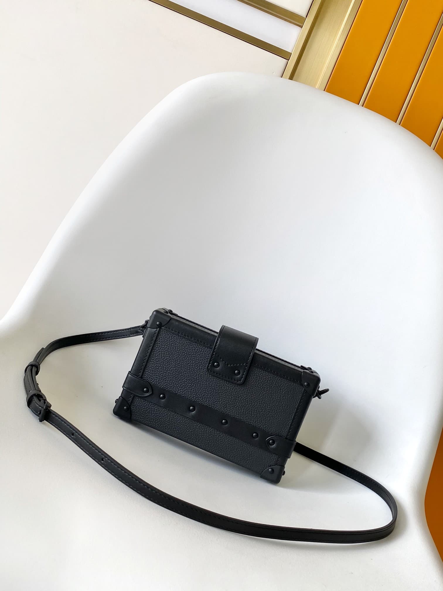 Louis Vuitton Petite Malle All Black Cowhide leather M24303 High