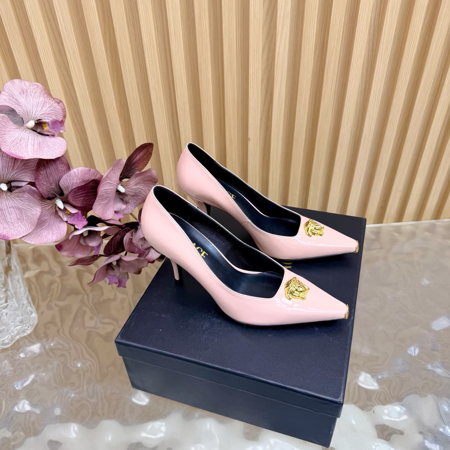 Versace La Medusa patent leather pumps shoes women