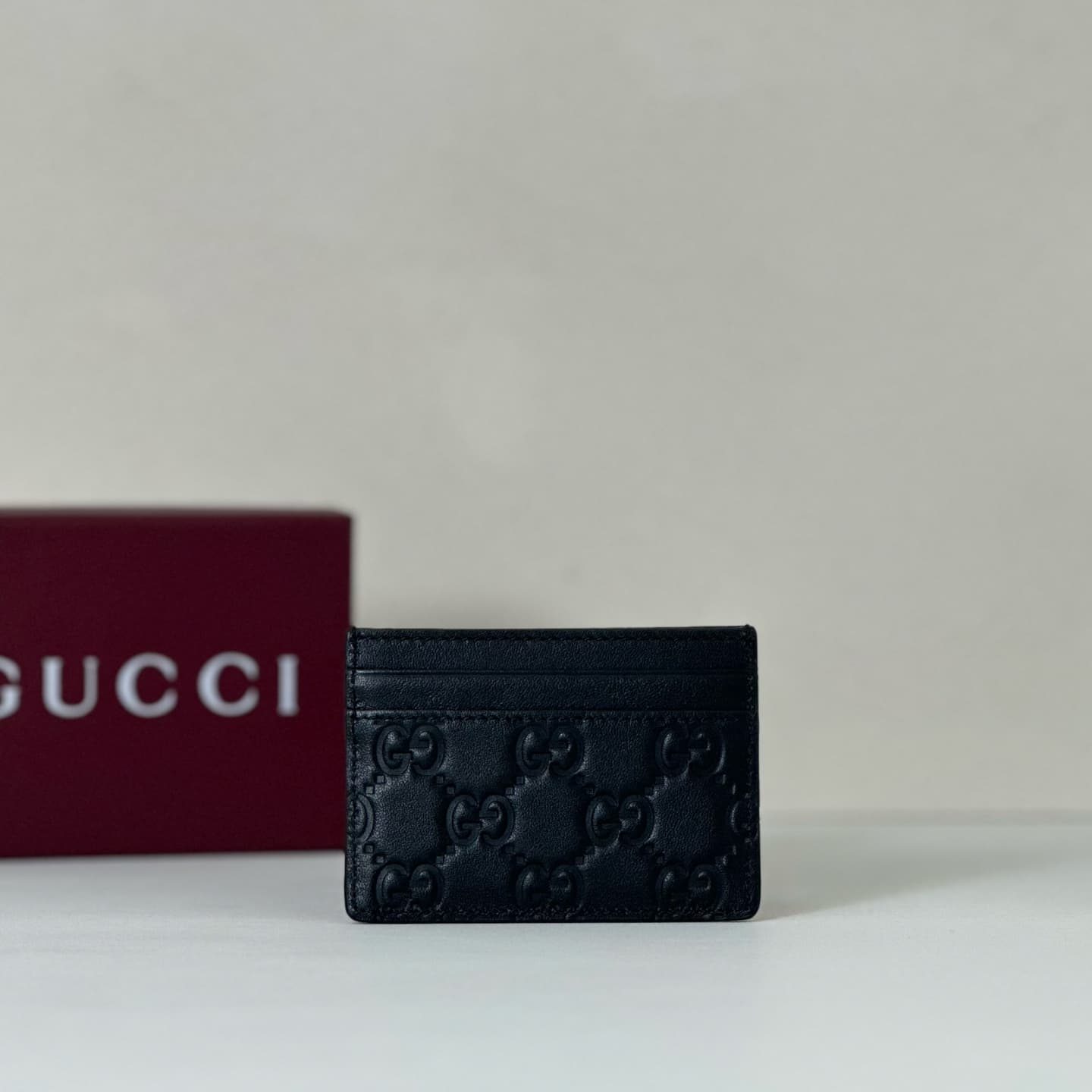 Gucci GG Emblem card case Black 847204 High