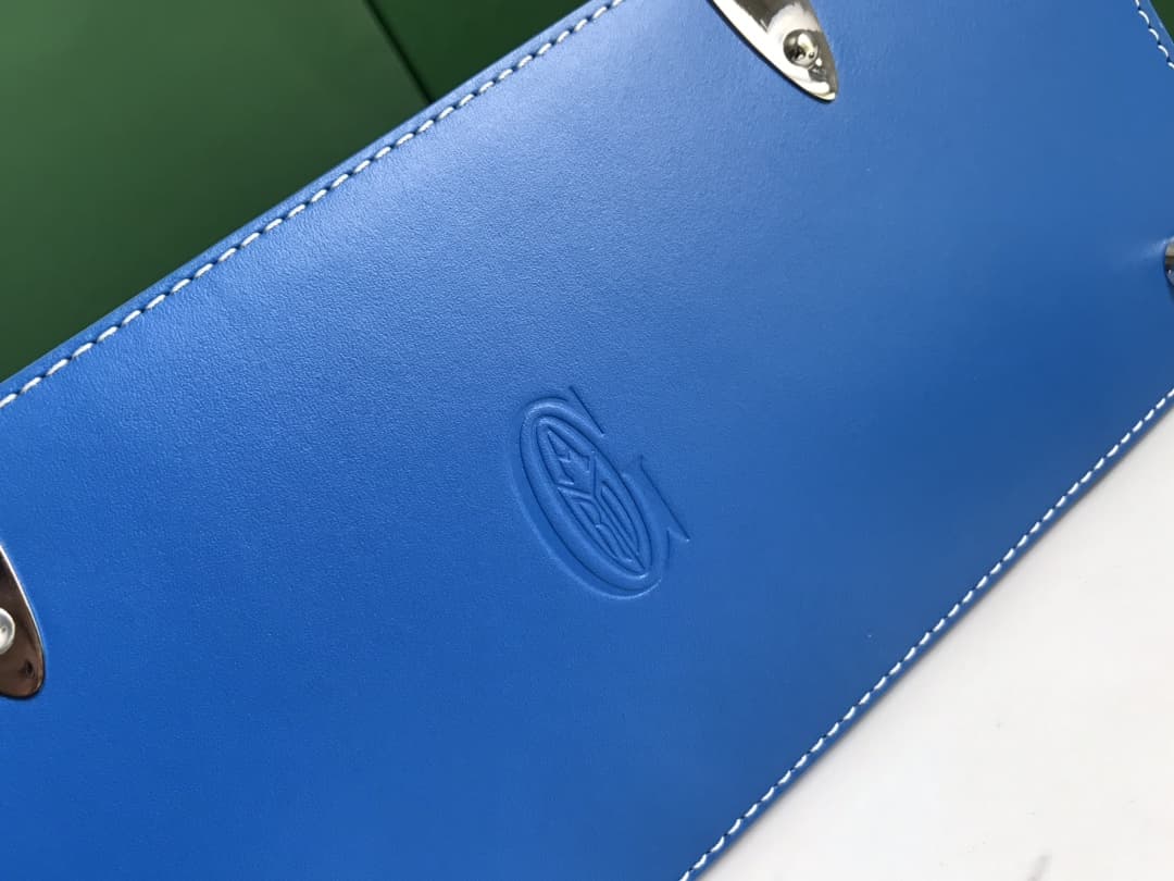 Saïgon PM Bag Goyardine Canvas & Clamecy Cowhide Blue High