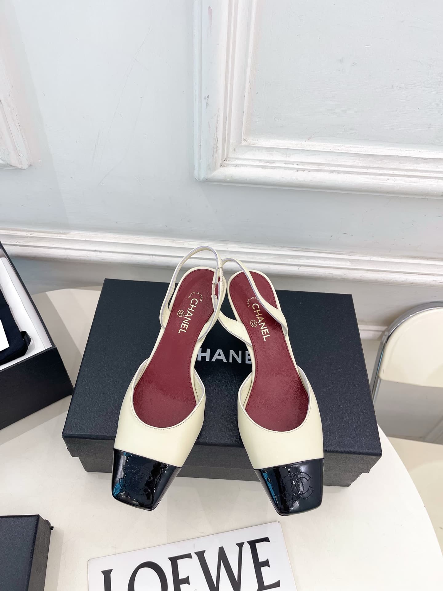 Chanel Leather Slingback Shoes Women