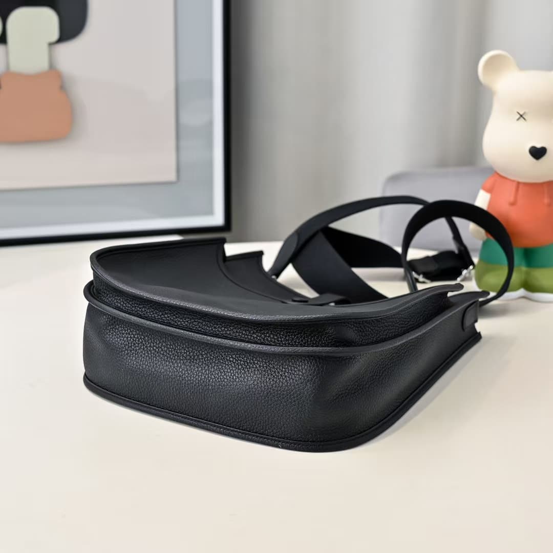 Hermes Evelyne III PM Bag Clemence Leather In Black High