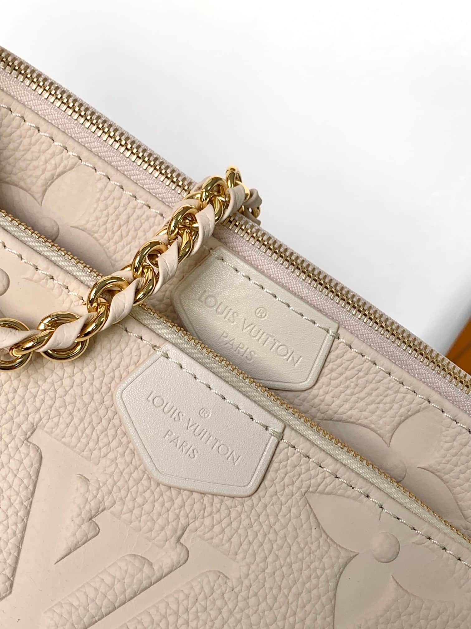 Louis Vuitton Multi Pochette Accessoires Crème Beige Monogram Empreinte Leather M46568 High
