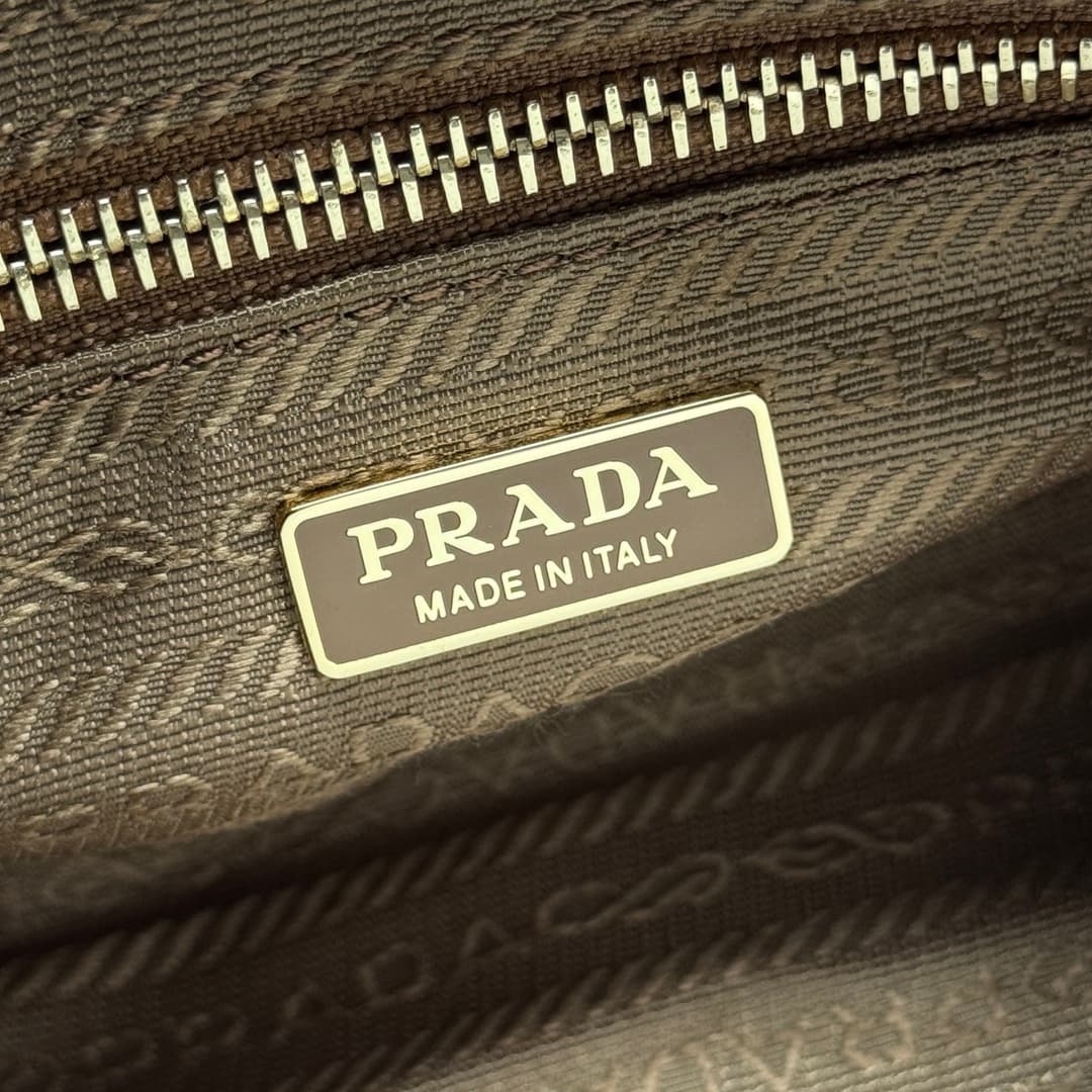 Prada Bonnie leather mini handbag Calfskin leather 1BA486 TAN High