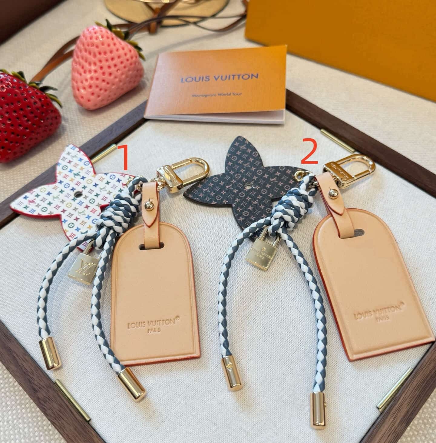 Louis Vuitton Calfskin Monogram Lock and Bloom Stacking Bag Charms