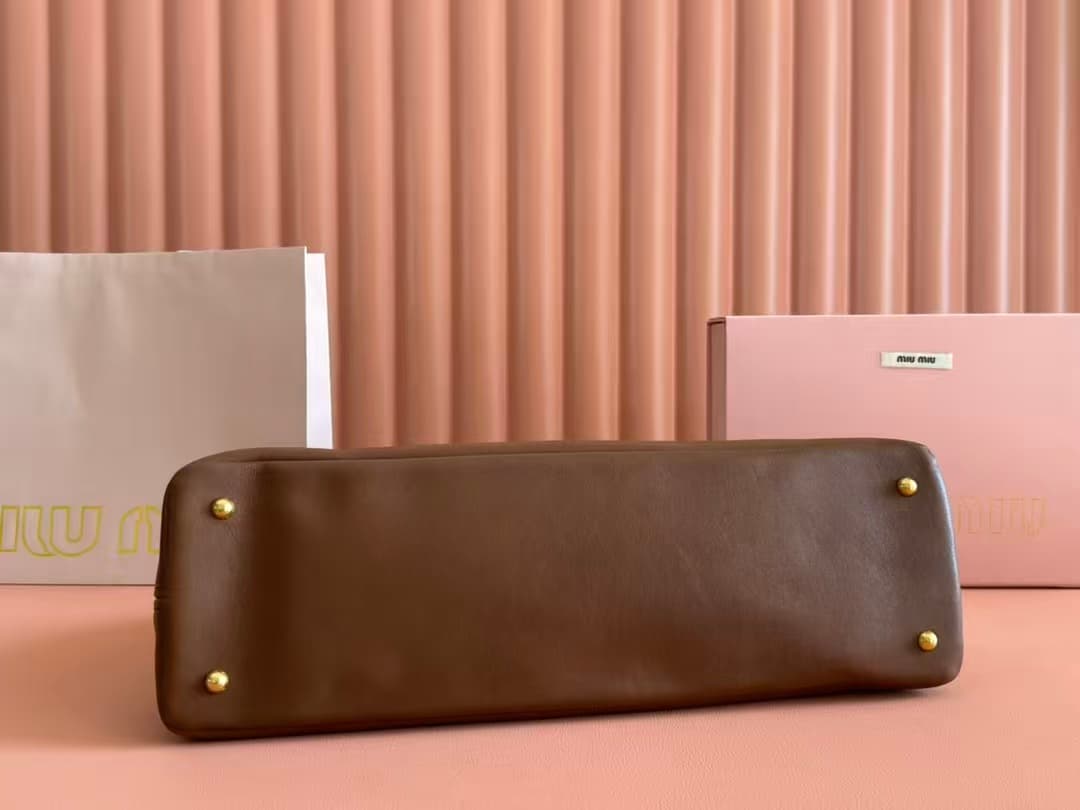 Miu Miu Aventure nappa leather bag 5BG310 Oak TOP