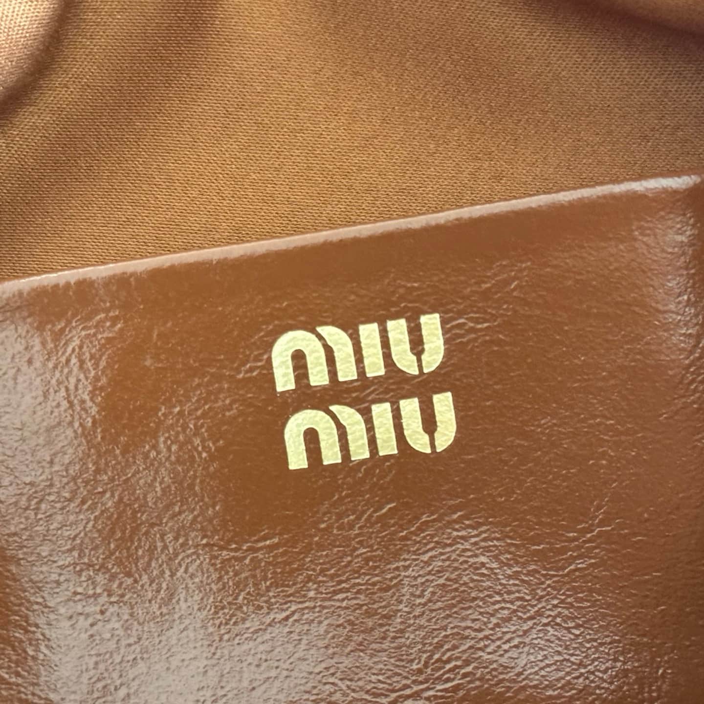Miu Miu Shiny Calfskin leather pouch Palisander 5NE029